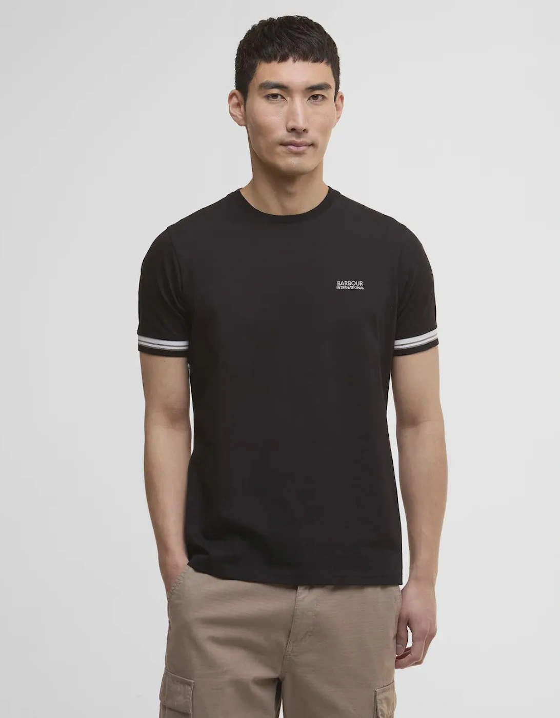 Bruce Tipped Cuff T-Shirt - Black/ White, 7 of 6