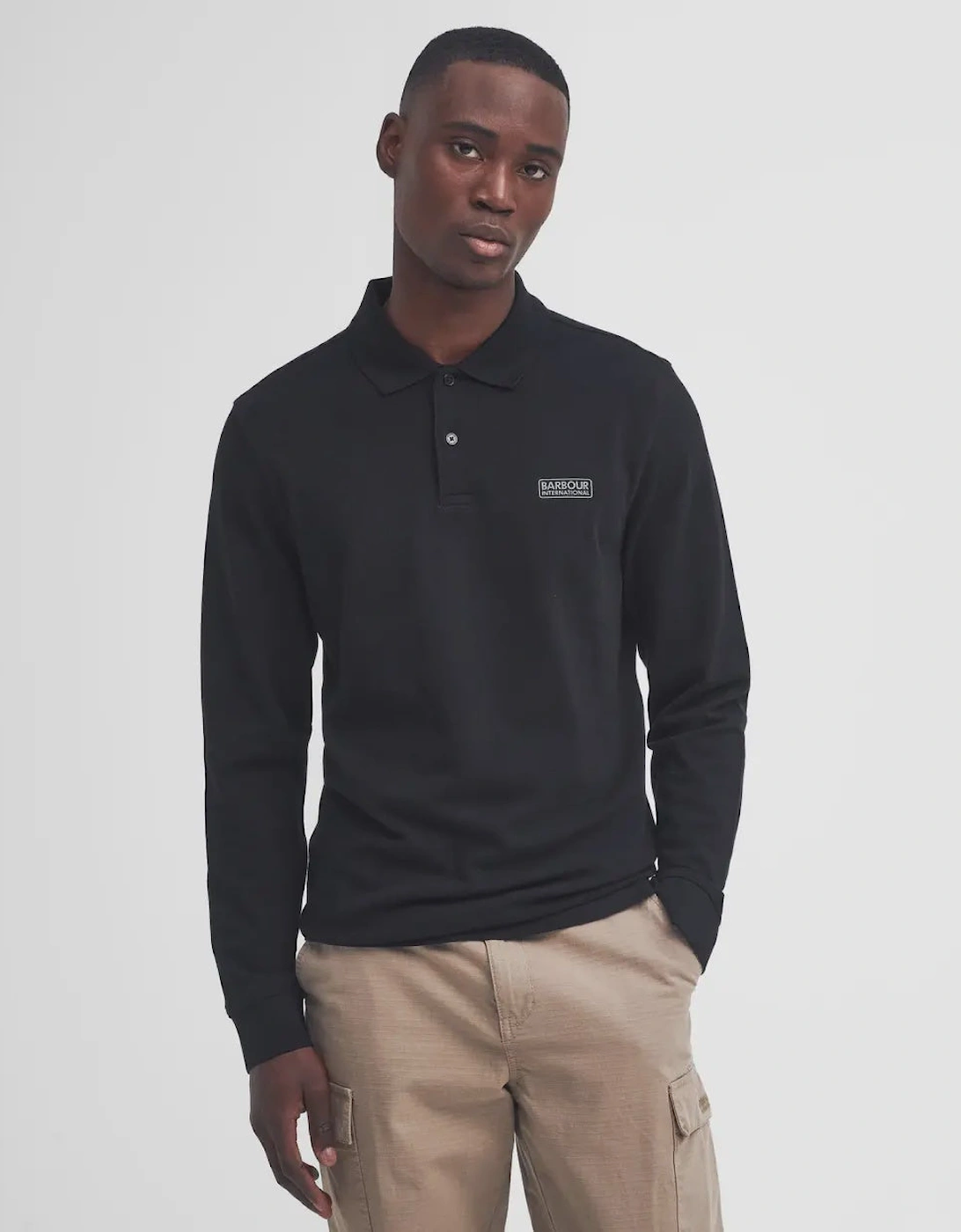 Long Sleeve Polo - Black/ Pewter, 7 of 6
