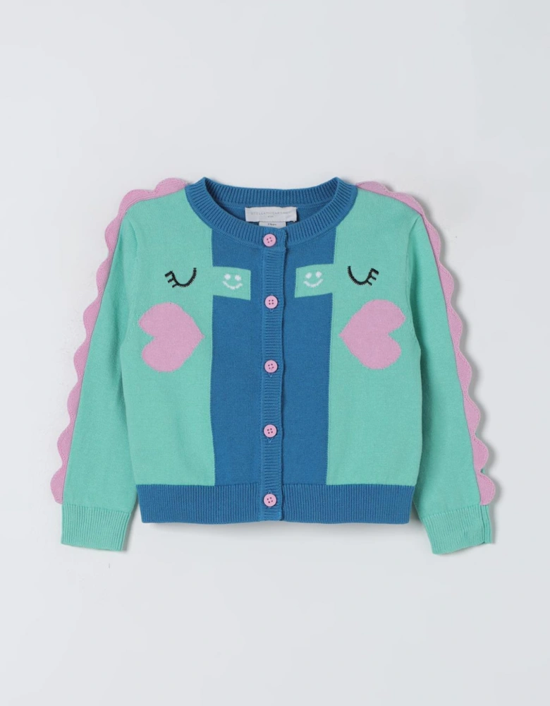 Kids Cardigan Scalloped Sleeves