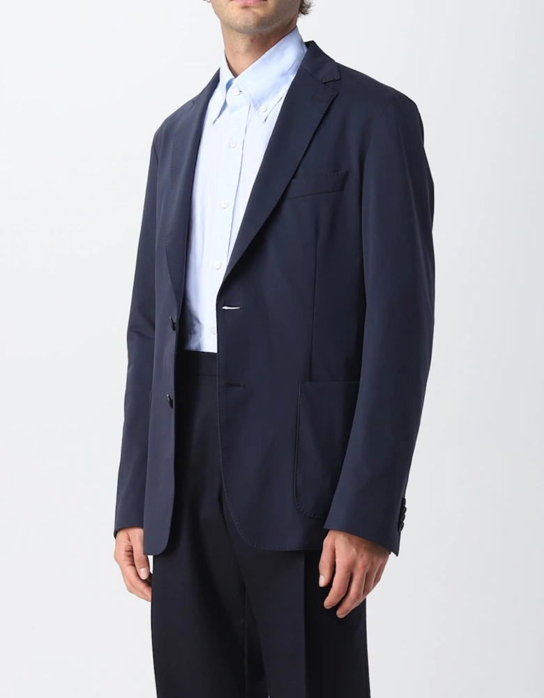 Men Blazer TwoButton Patch Pockets