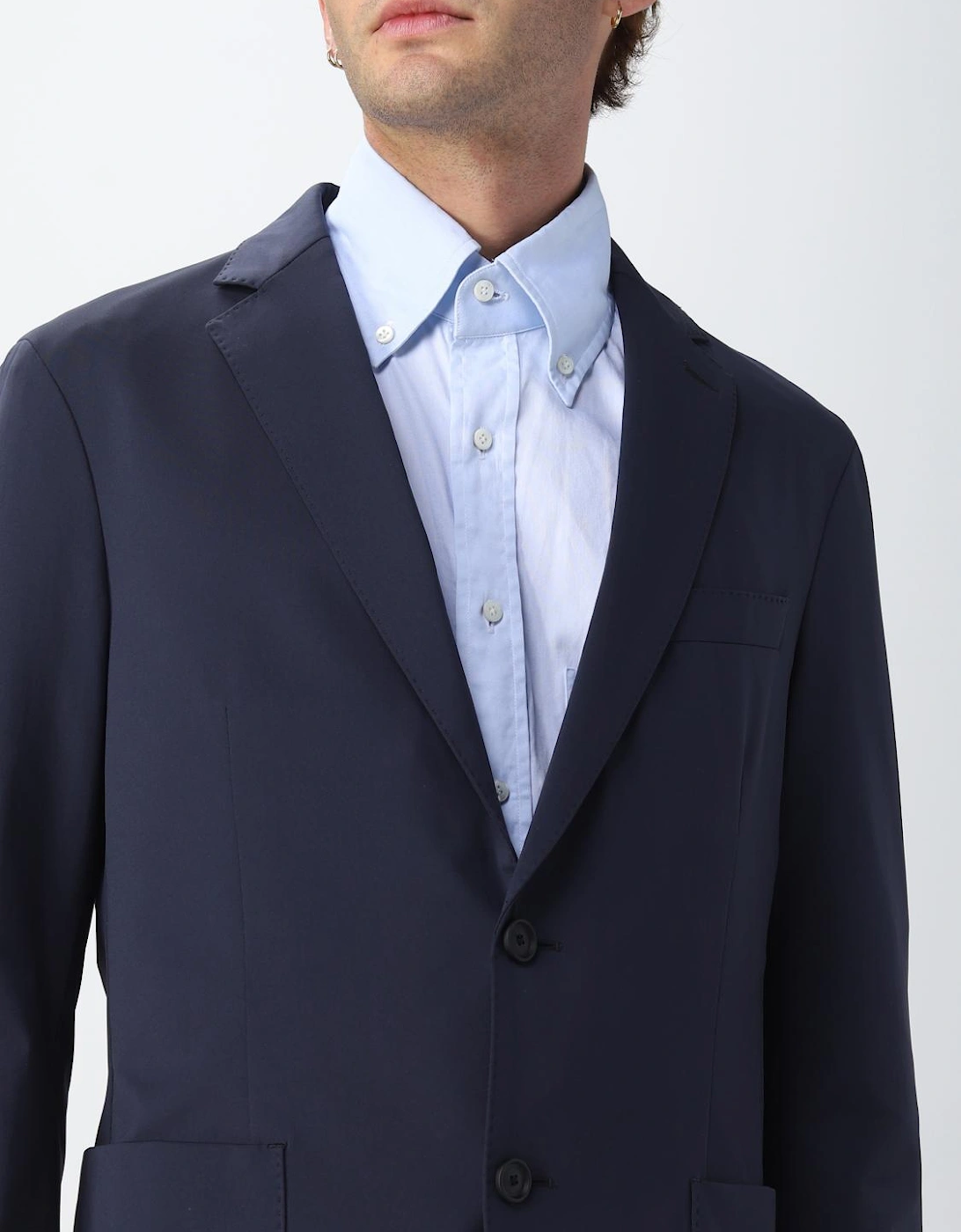 Men Blazer TwoButton Patch Pockets