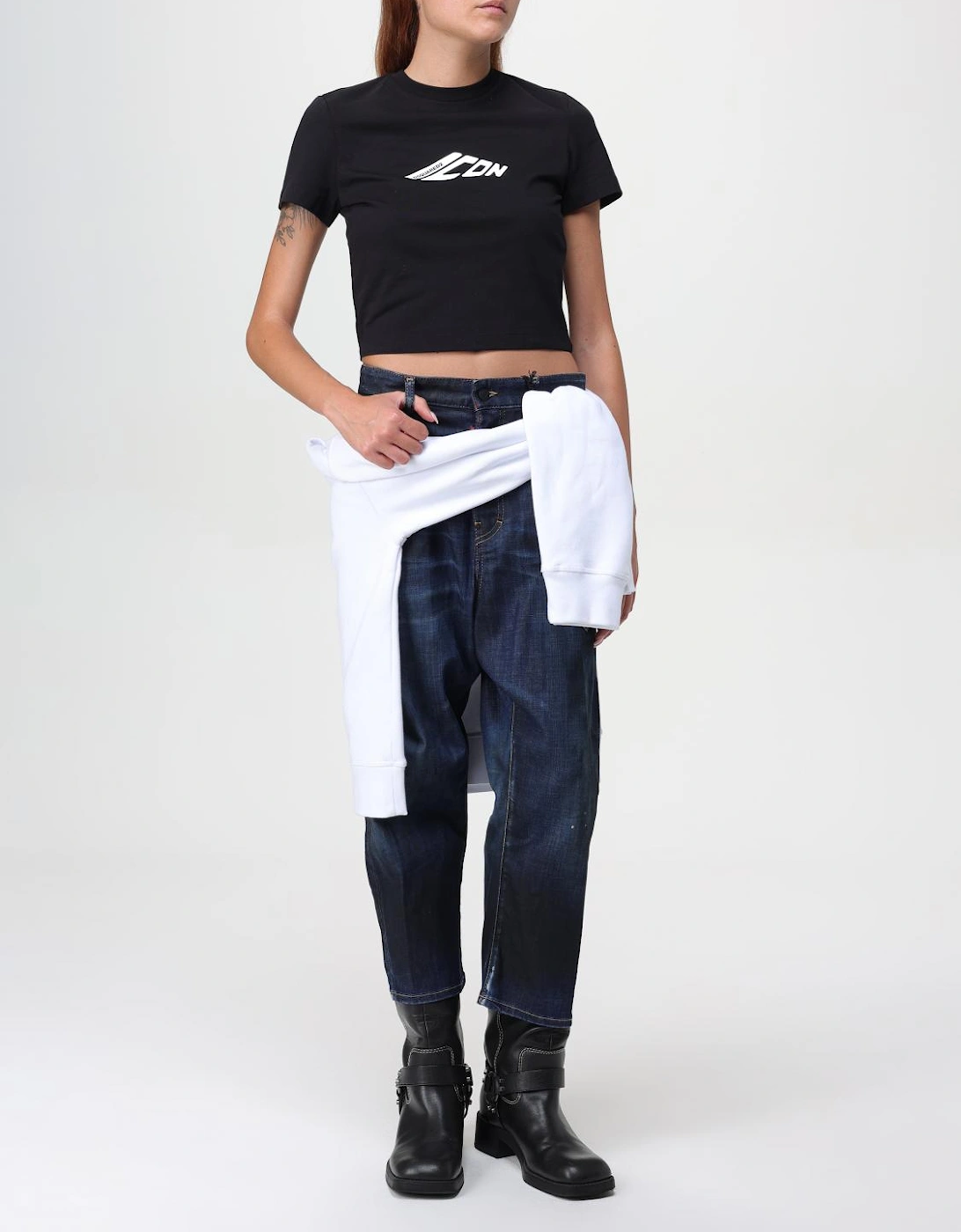 Cropped Sweatshirt Relaxed Fit