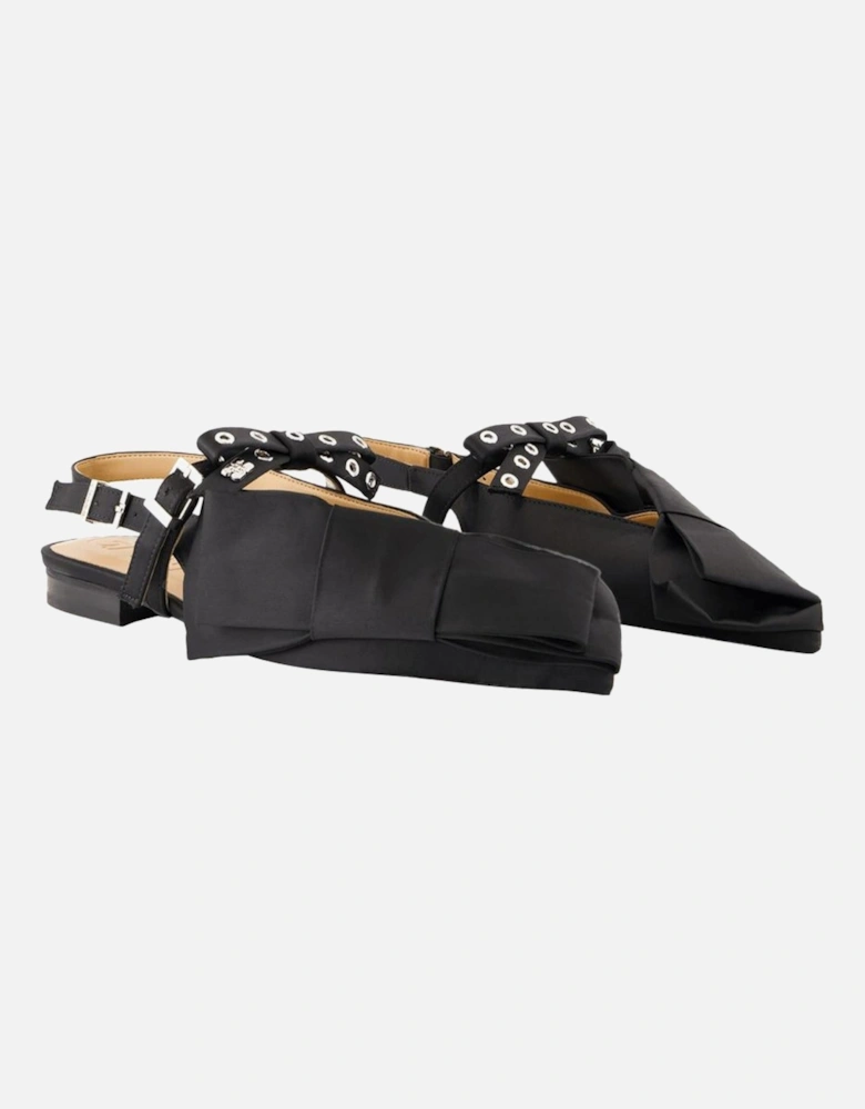 Satin Bow Slingback Flats