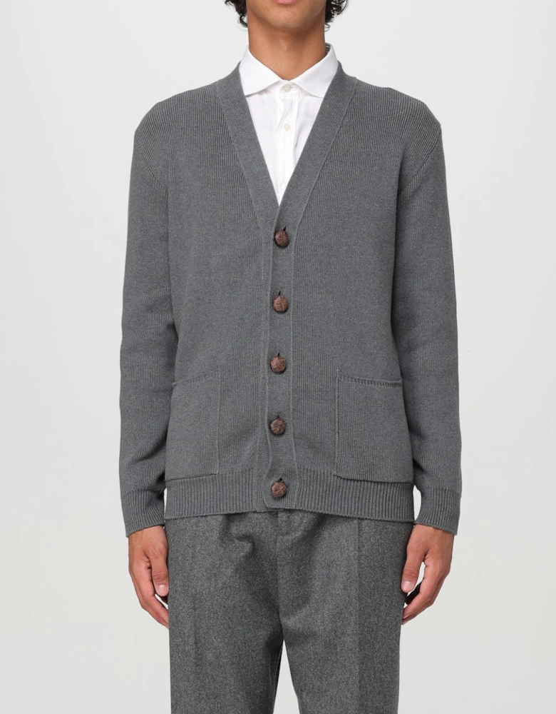 Ribbed Cotton VNeck Cardigan