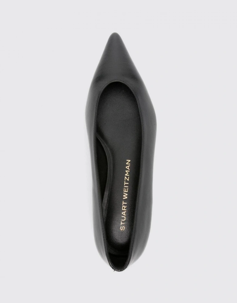 Slender Pointy Toe Flat Leather Sole