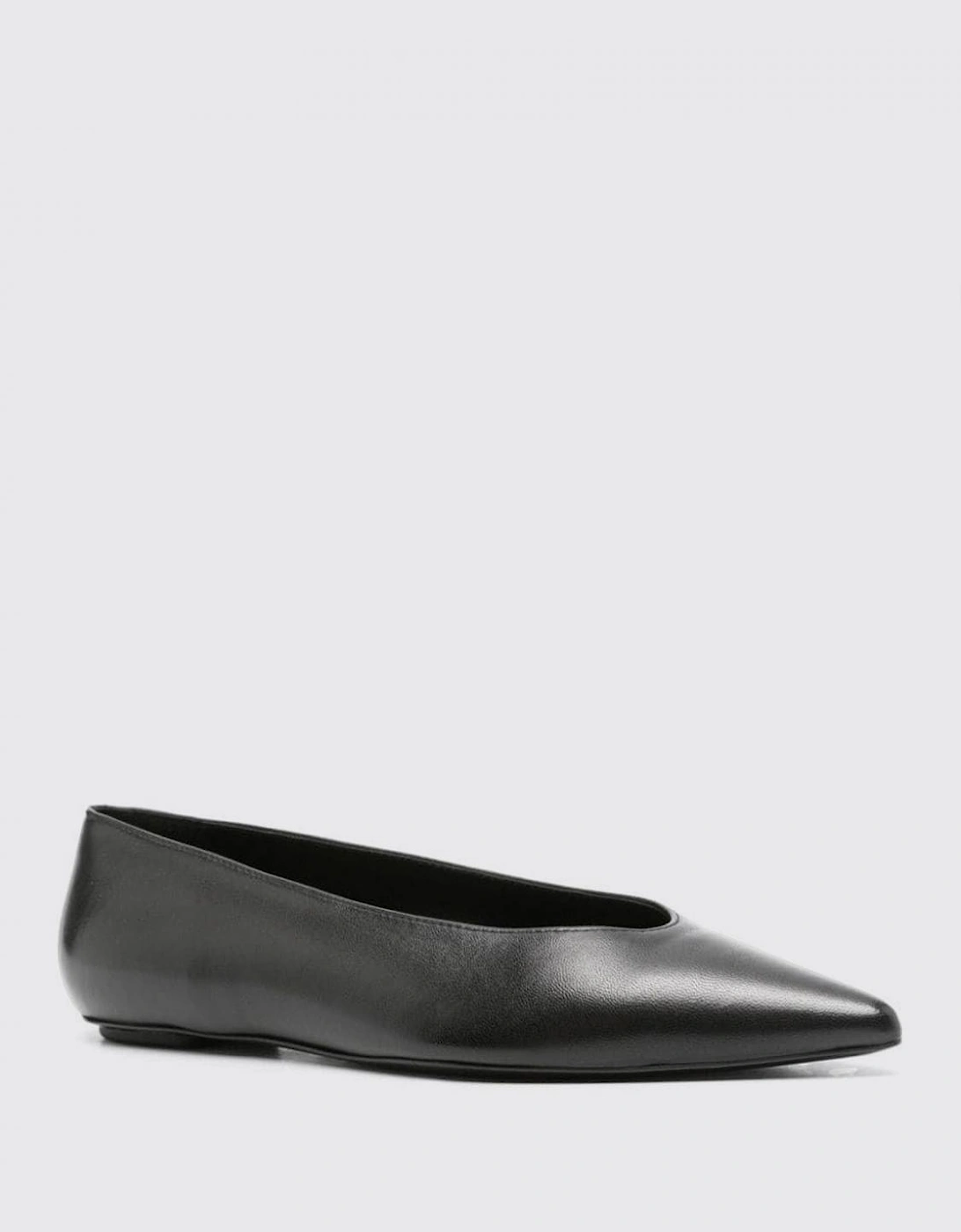 Slender Pointy Toe Flat Leather Sole
