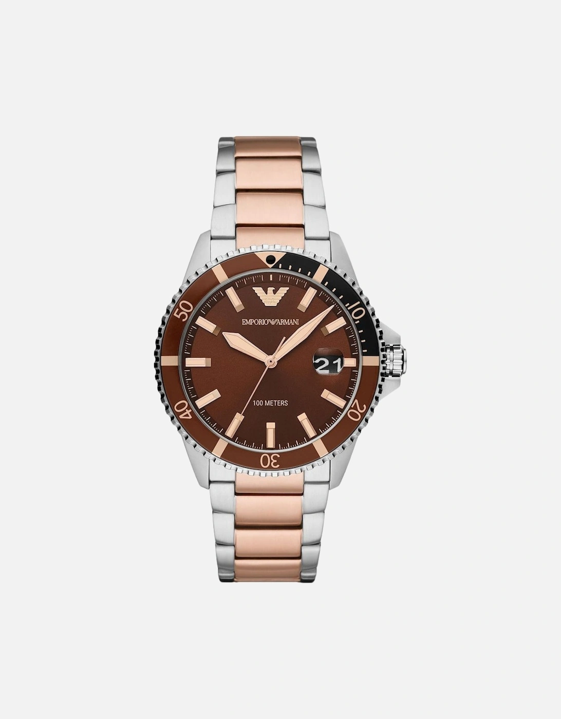 Luigi Brown Dial Two Tone Watch, 2 of 1