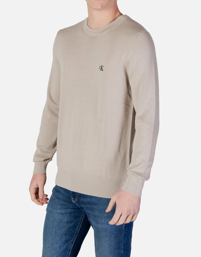 Plain Organic Cotton Knitwear with Round Neck