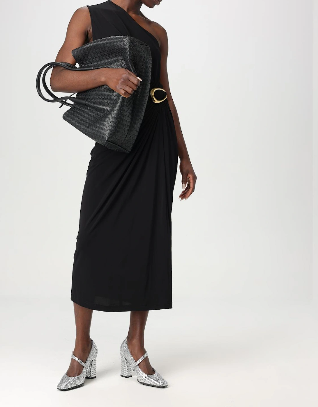 OneShoulder Midi Dress Cutout Jersey