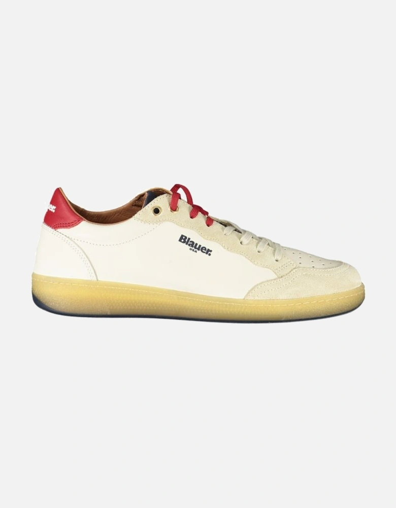 Leather Sports Sneakers with Removable Insole and Double Lace-Up Closure