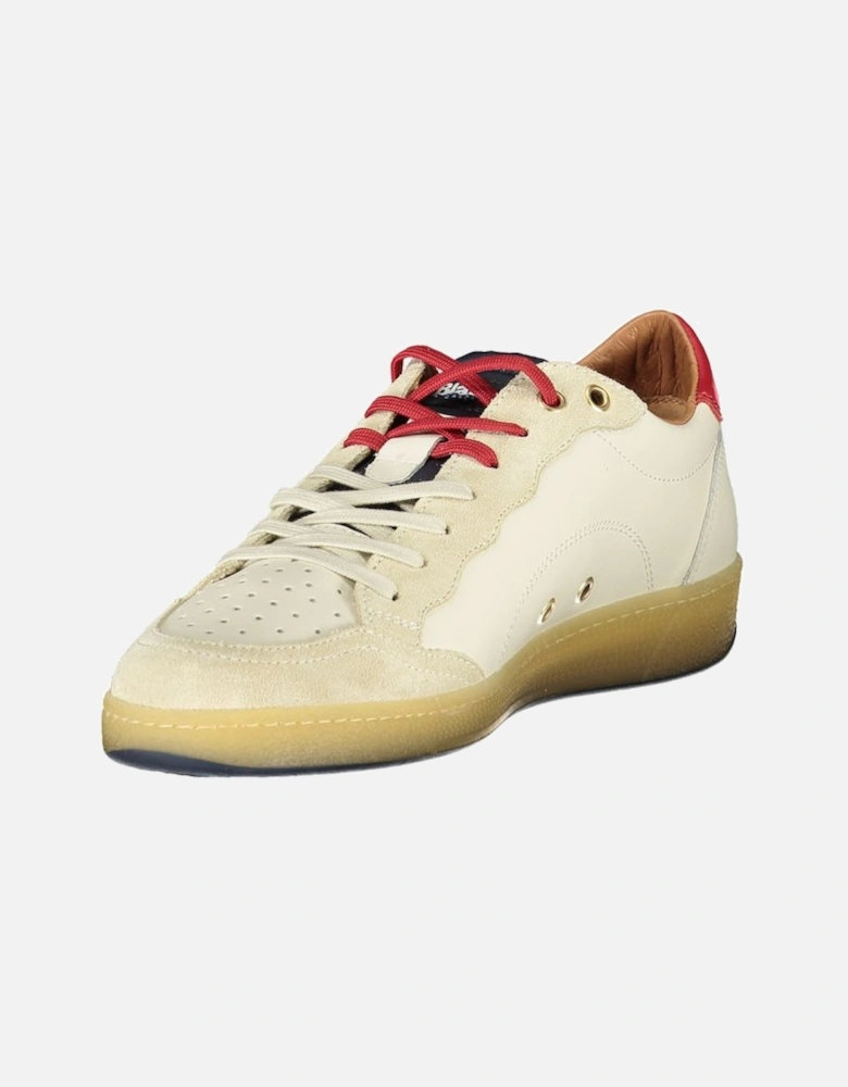 Leather Sports Sneakers with Removable Insole and Double Lace-Up Closure