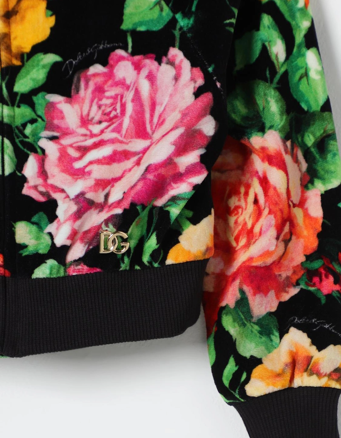 Floral Velvet Hooded Jacket