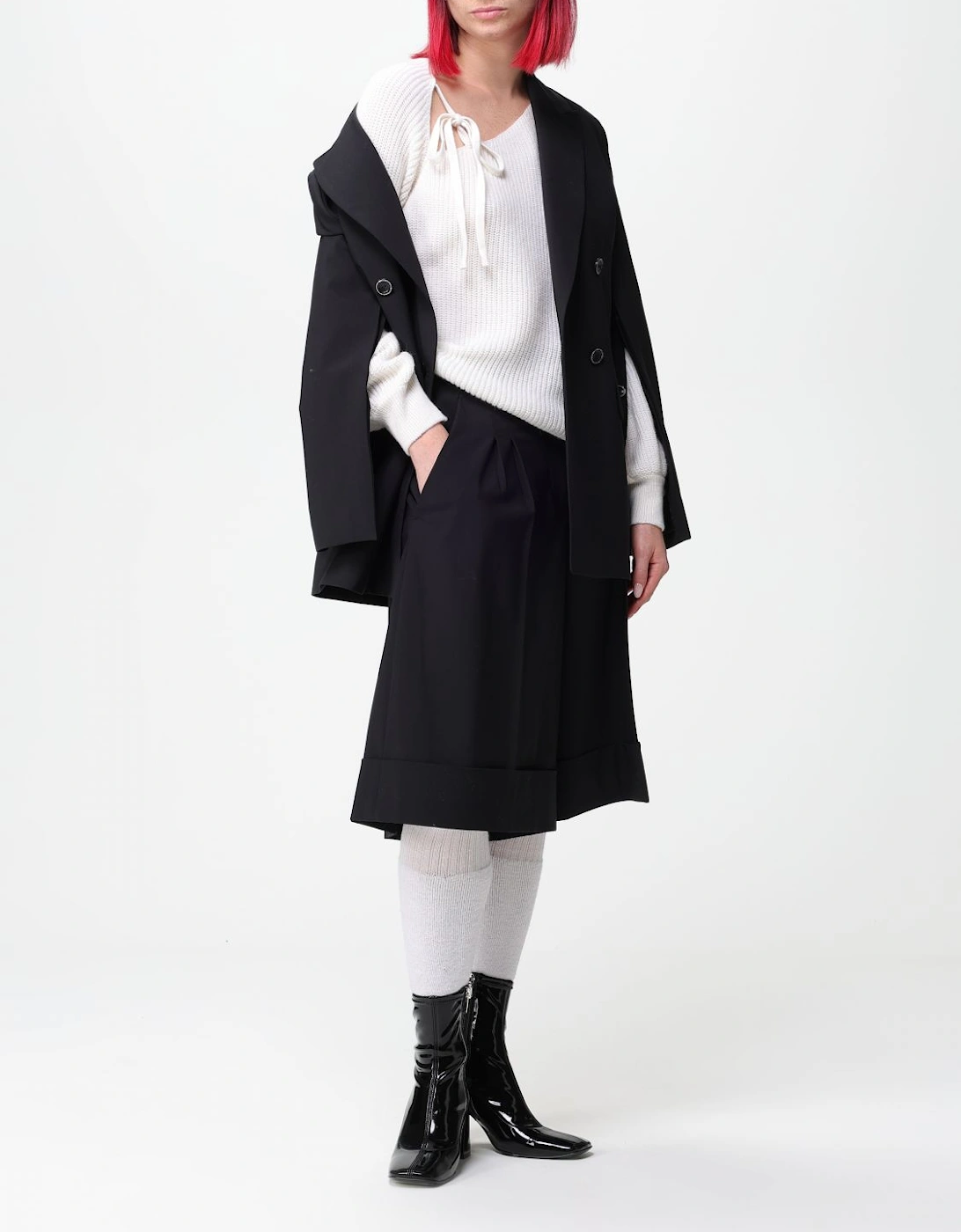 Tailored Pleated Cuffed Shorts