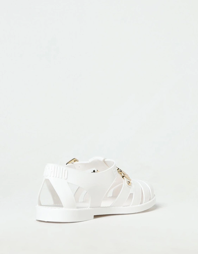 Fishnet Jelly Sandals Flat Sole