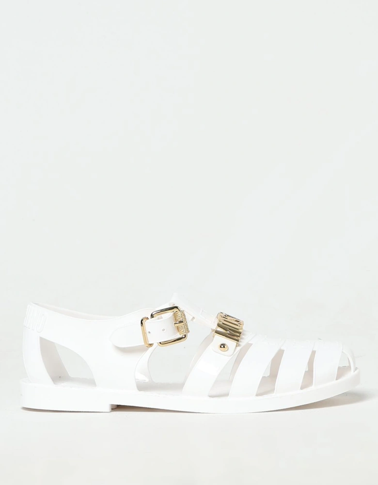 Fishnet Jelly Sandals Flat Sole