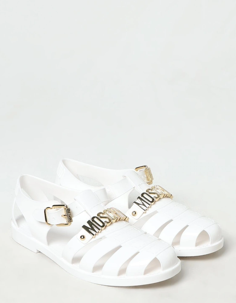 Fishnet Jelly Sandals Flat Sole