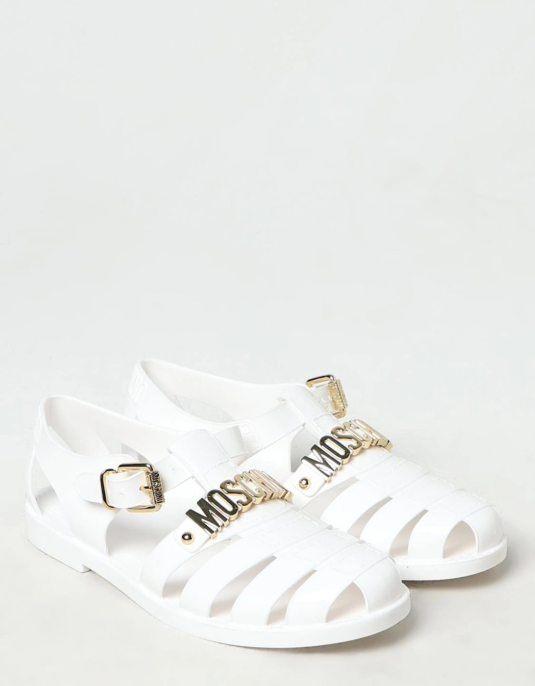 Fishnet Jelly Sandals Flat Sole