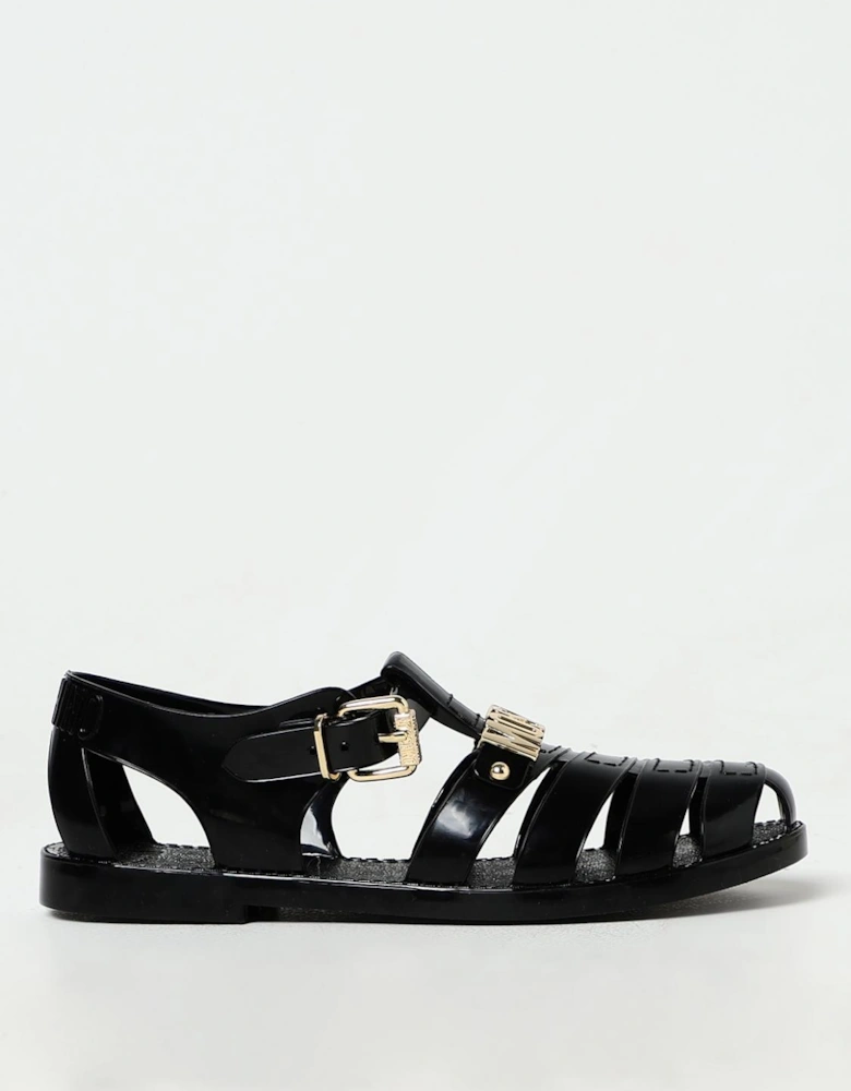 Fishnet Jelly Sandals Flat Sole