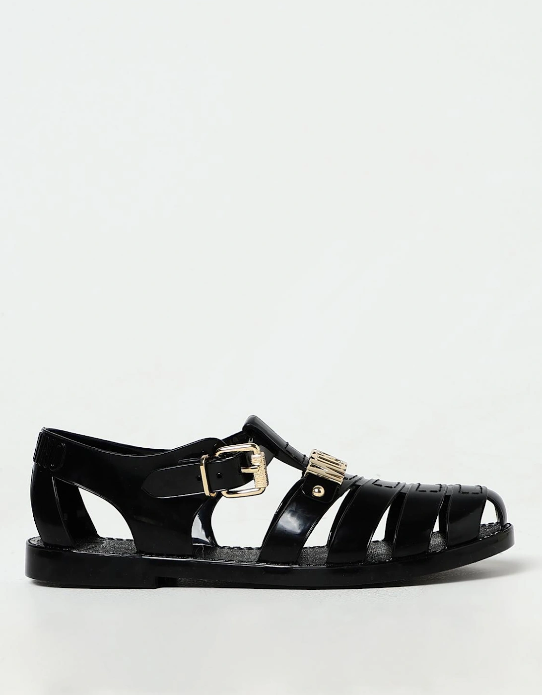 Fishnet Jelly Sandals Flat Sole