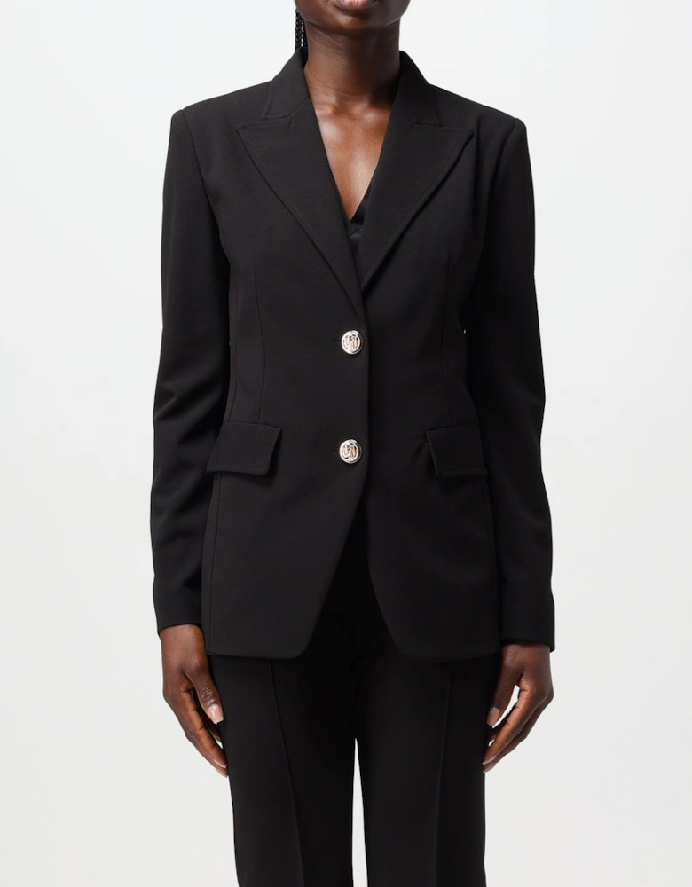 Tailored Blazer Notch Collar Gold Buttons