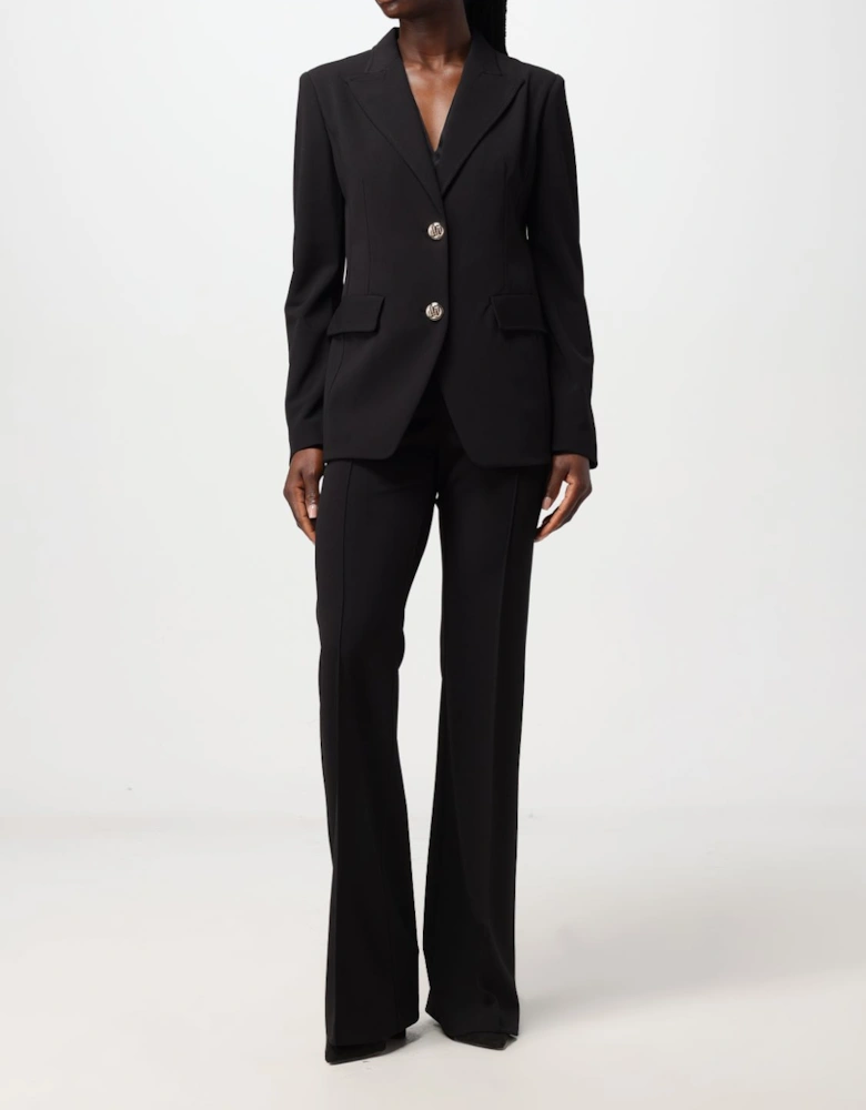 Tailored Blazer Notch Collar Gold Buttons