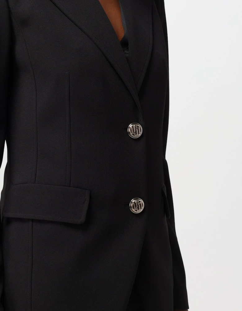 Tailored Blazer Notch Collar Gold Buttons