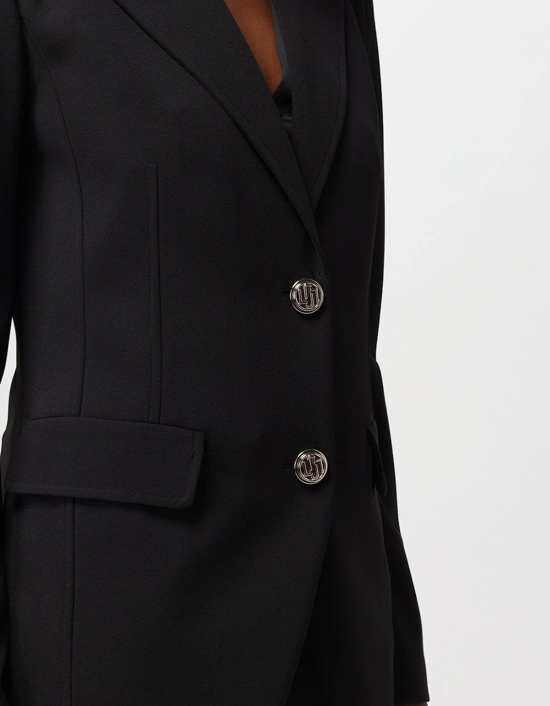 Tailored Blazer Notch Collar Gold Buttons