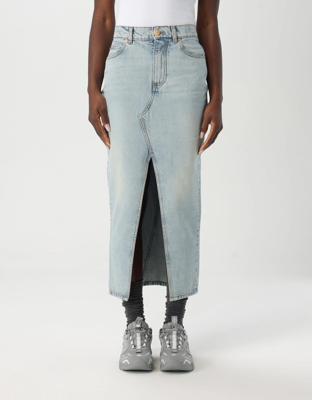 Midi Denim Skirt Front Slit, 6 of 5