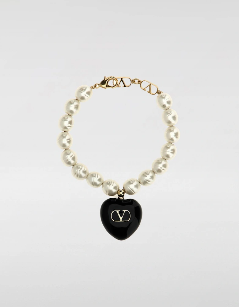 Pearl Heart Charm Bracelet
