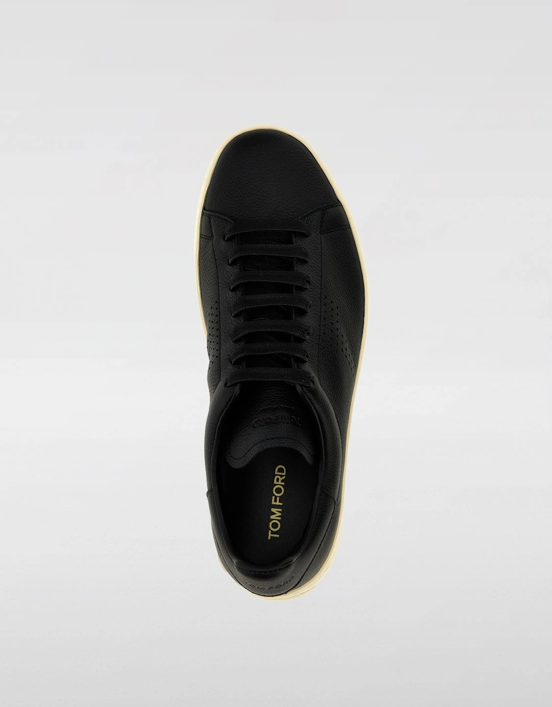 001 Leather Sneakers Perforated Detail