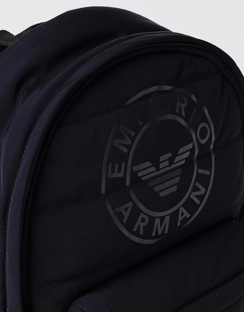 Quilted Backpack Circular Logo