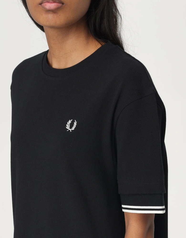 Tipped Collar TShirt Dress
