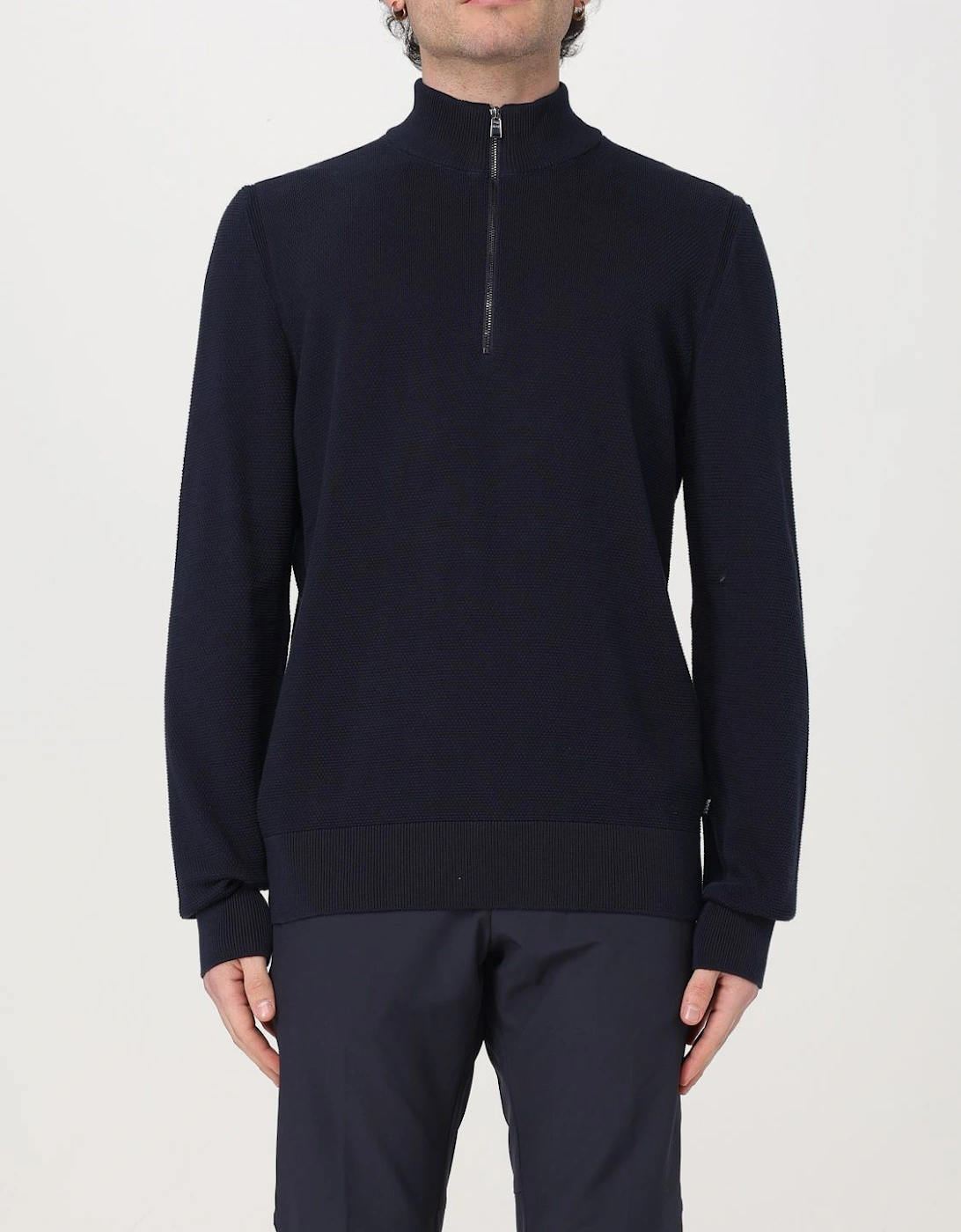 Mock Neck Zip Pullover Sweater