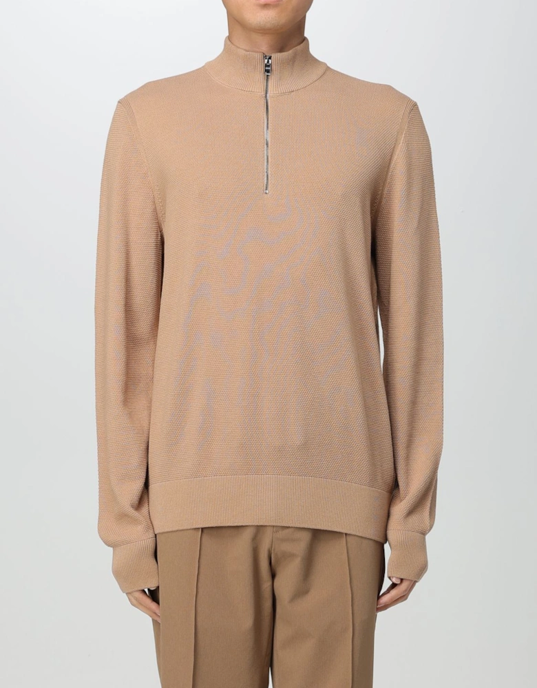 Mock Neck Zip Pullover Sweater