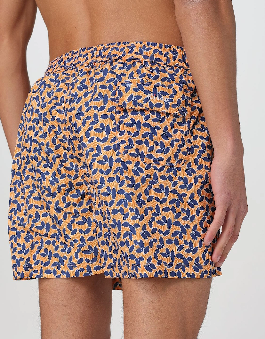 Leaf Print Swim Trunks QuickDrying