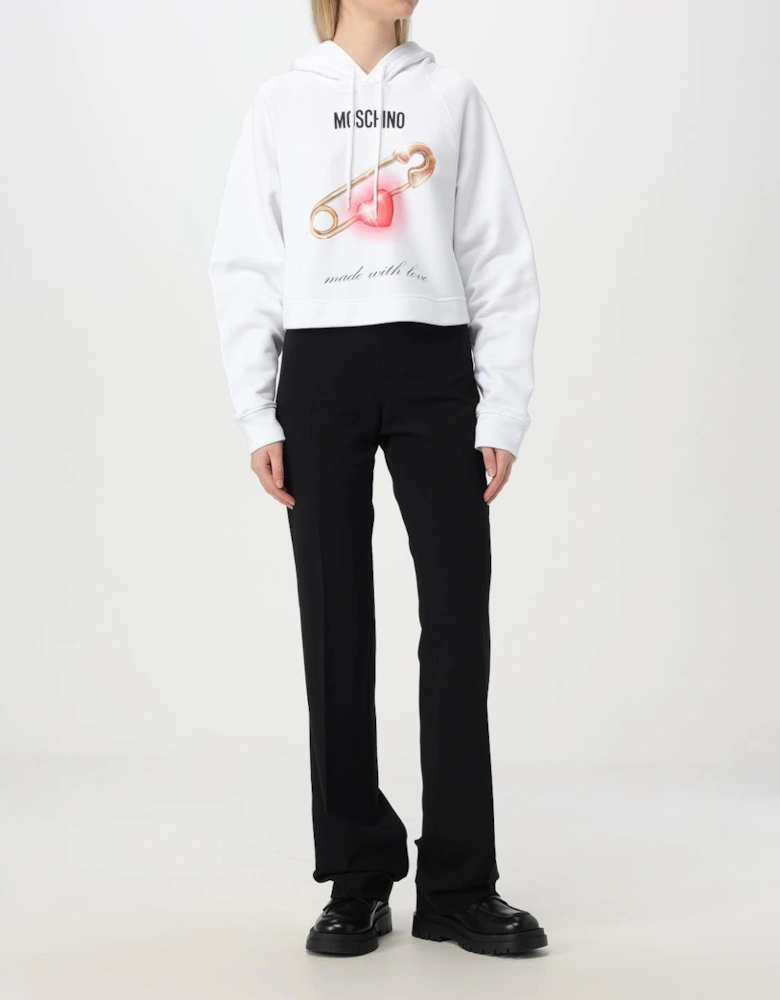 Safety Pin Heart Cropped Hoodie