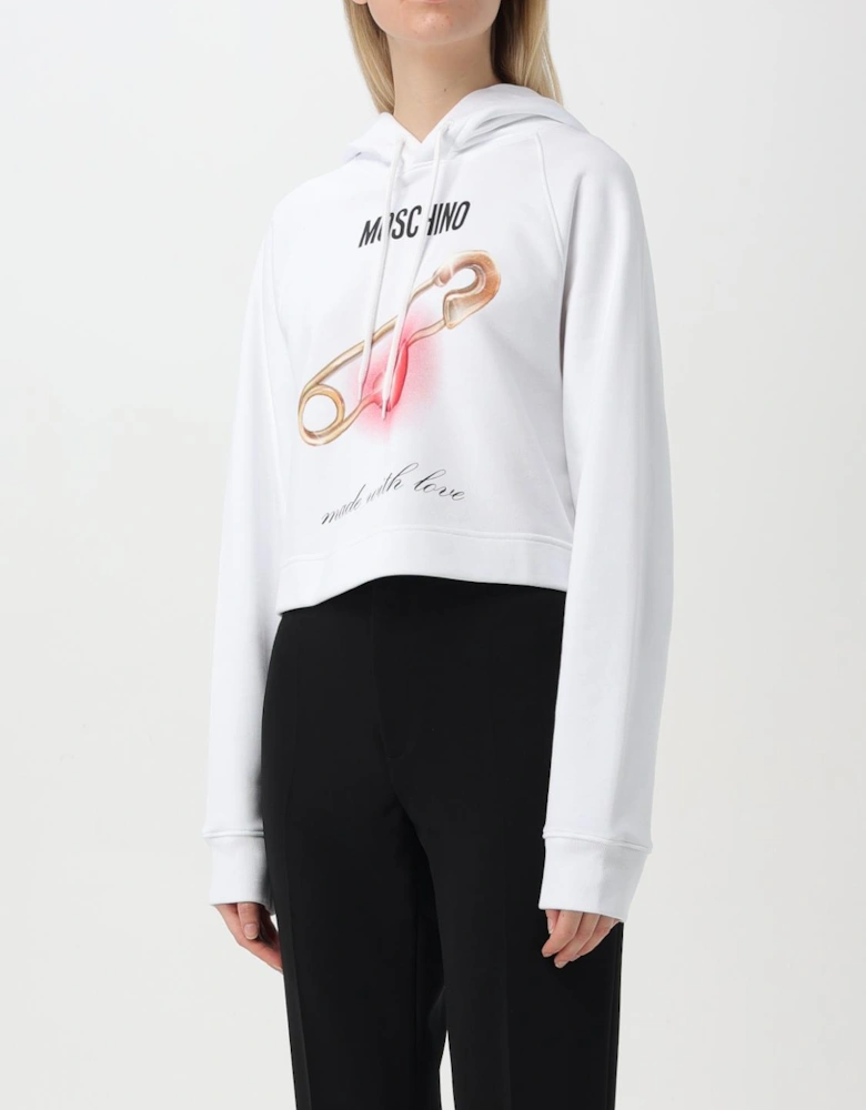 Safety Pin Heart Cropped Hoodie