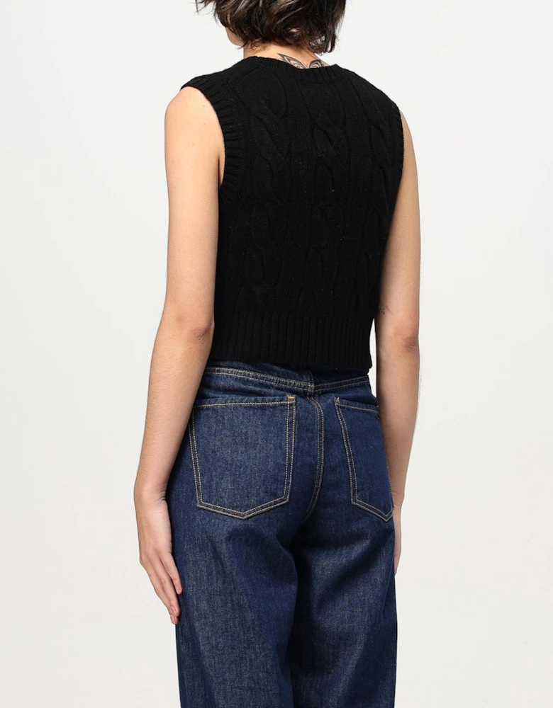 Cable Knit Sleeveless Sweater Vest