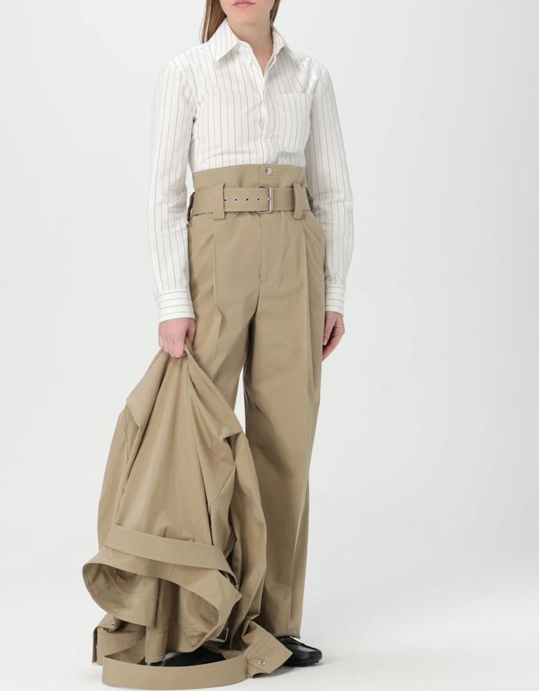 HighWaisted Wide Leg Belted Trousers