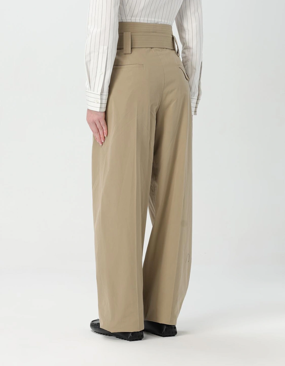 HighWaisted Wide Leg Belted Trousers
