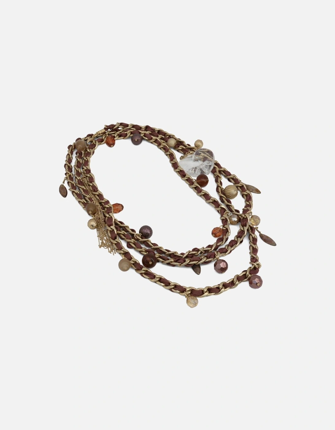 Layered Chain Necklace Brown Beads, 2 of 1