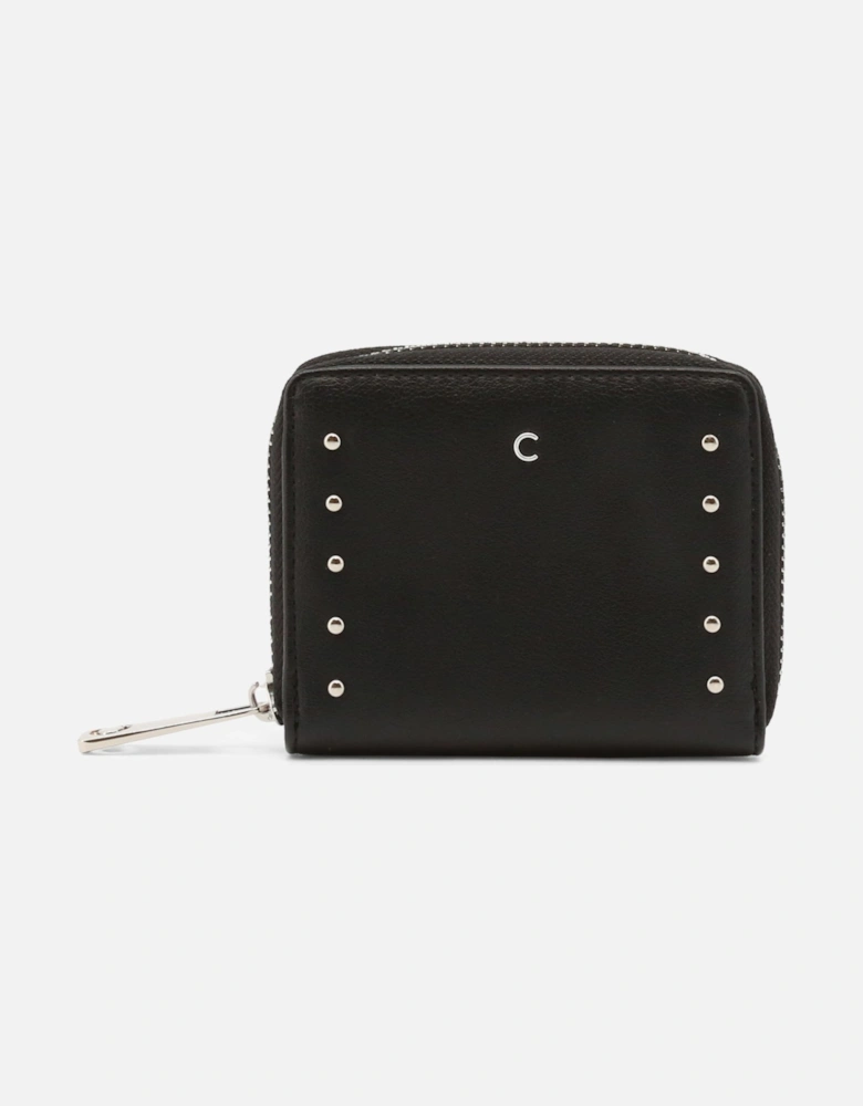 tudded Zip Wallet Black