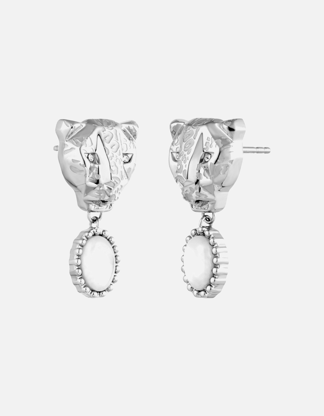 Leopard Head Pearl Drop Earrings, 2 of 1