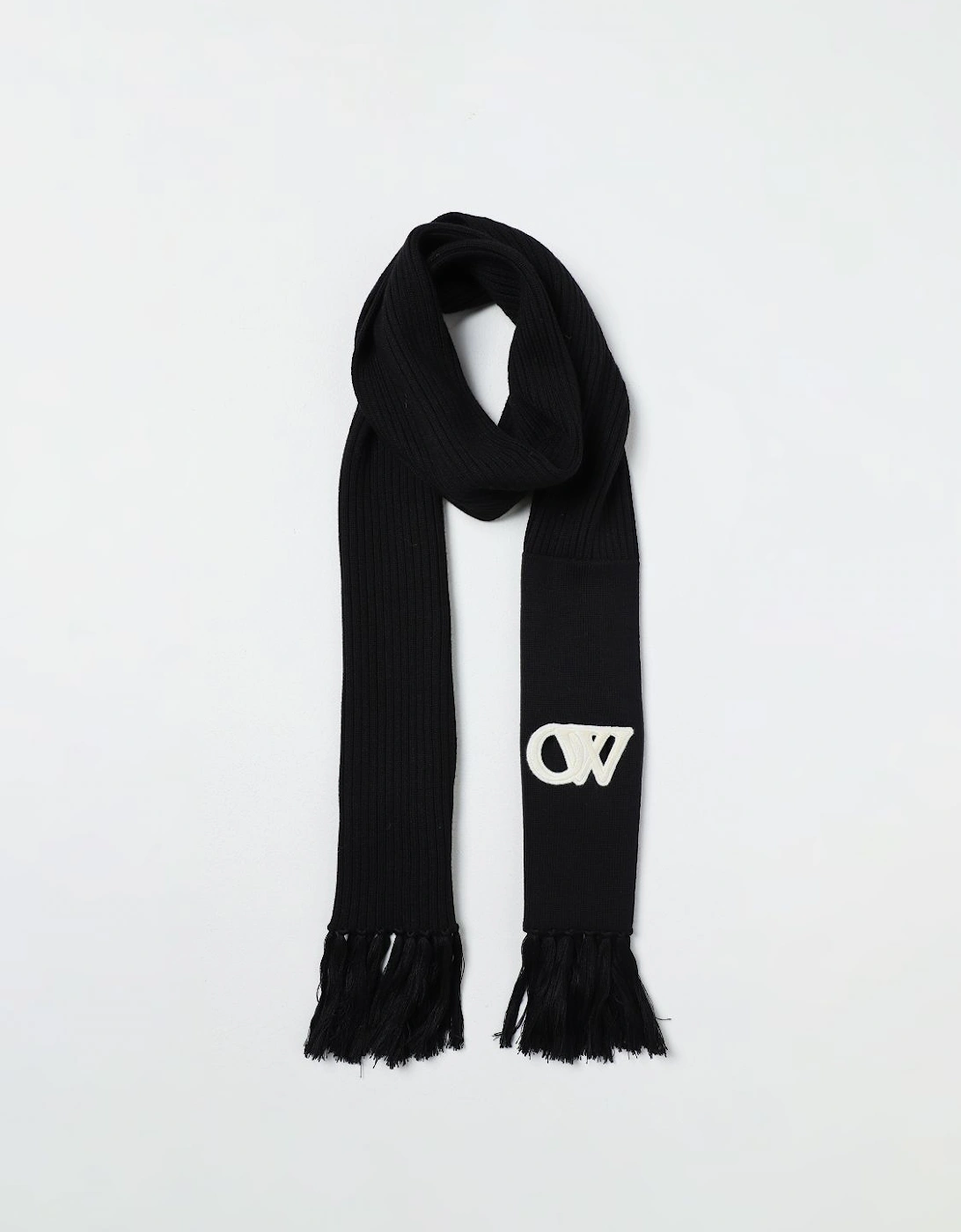 Knit Wool Scarf with Logo