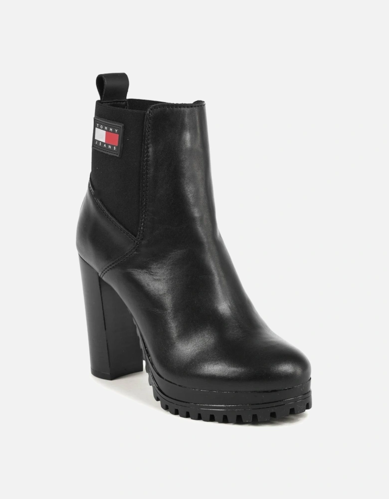 Platform Ankle Boots Block Heel