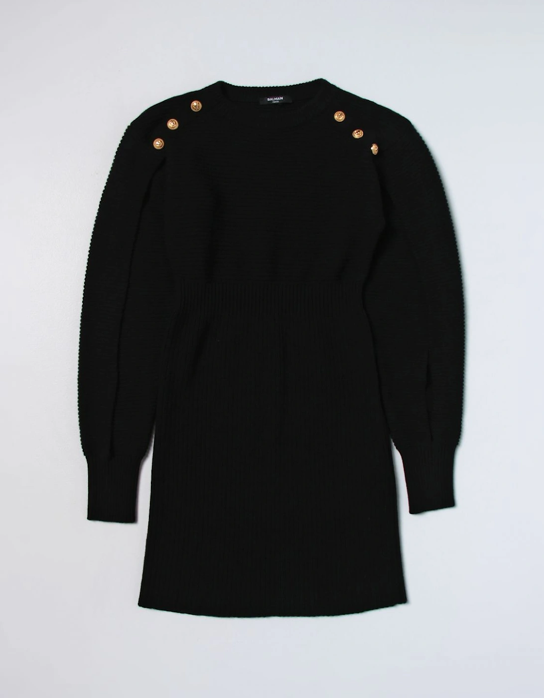 Ribbed Knit Mini Dress with Buttons, 4 of 3