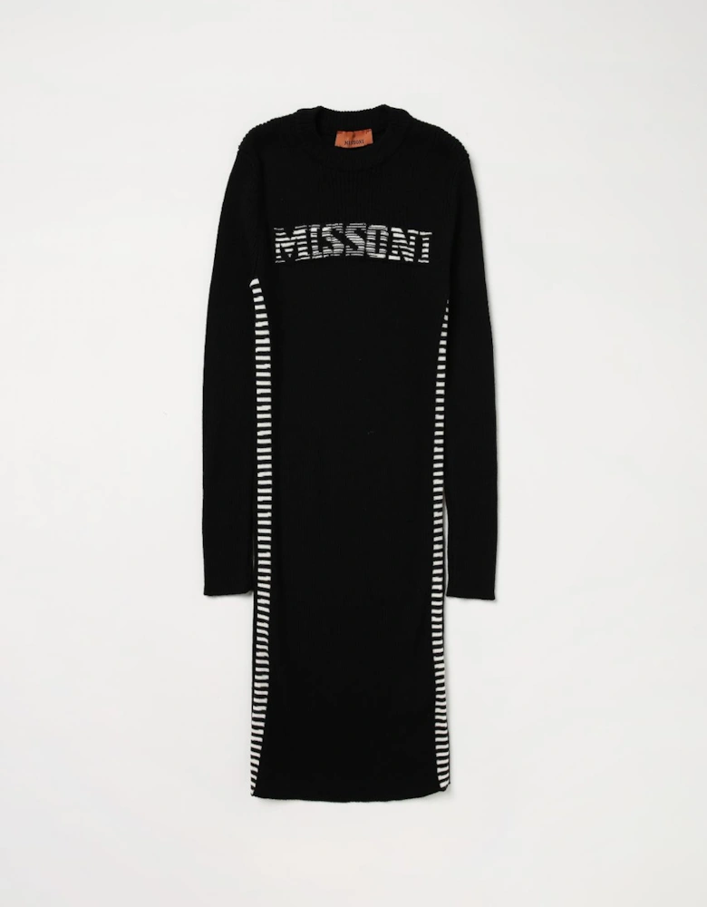 Knit Sweater Dress Side Stripes