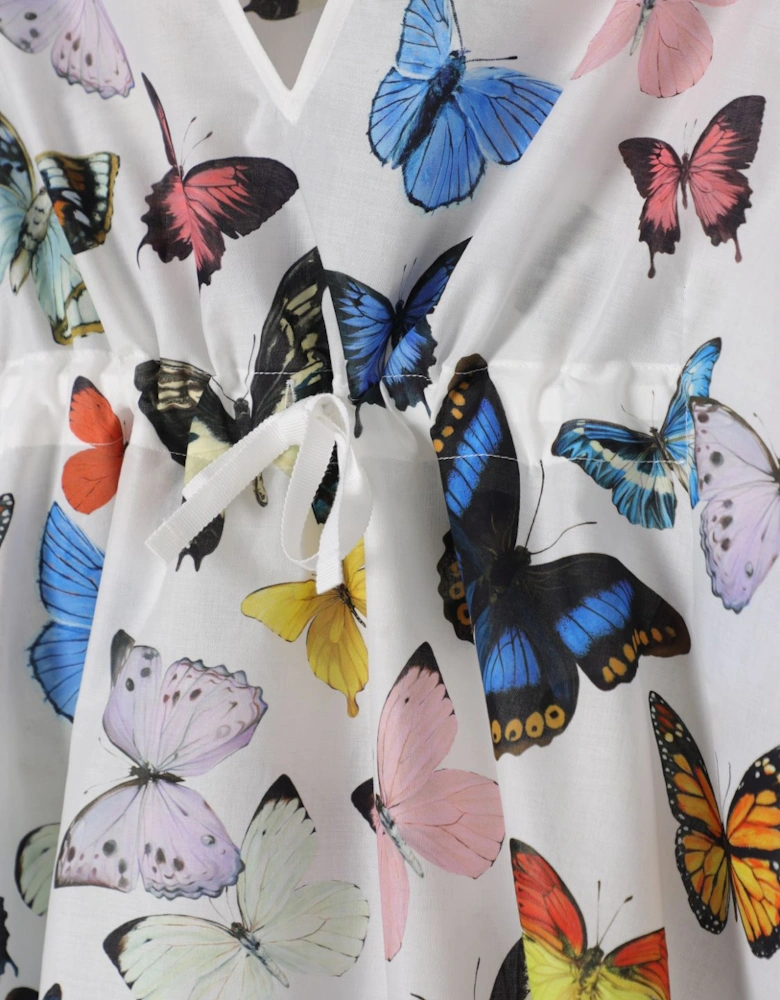 Butterfly Print Silk Kaftan