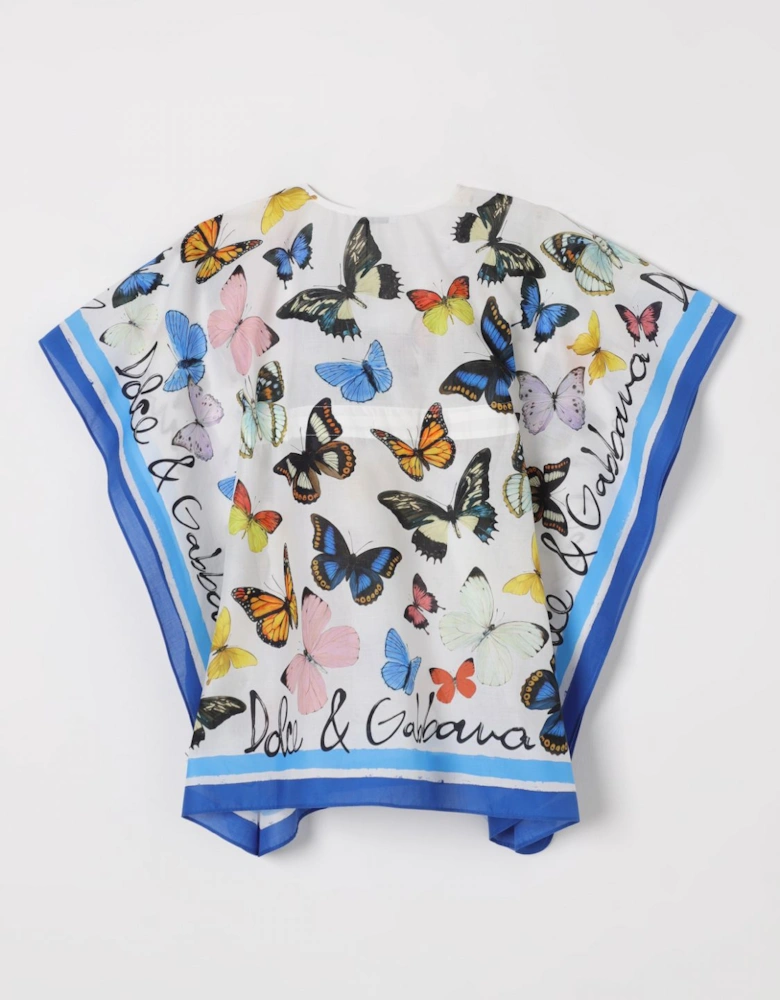 Butterfly Print Silk Kaftan