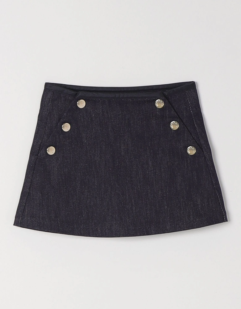 Denim ALine Skirt with Buttons